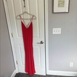 Zara Red Maxi Dress V-Neck